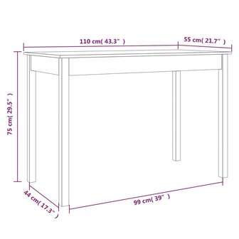 Eettafel 110x55x75 cm massief grenenhout wasbruin 8721012362505 10