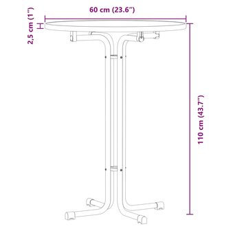 Eettafel &Oslash; 60x110 cm bewerkt hout en staal wit 8721102612824 9