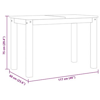 Eettafel Panama 117x60x75 cm massief grenenhout 8721012852839 8