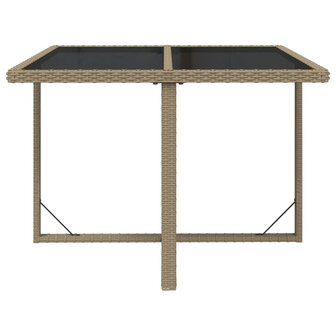 Tuintafel 109x107x74 cm poly rattan en glas beige 8720286667095 3