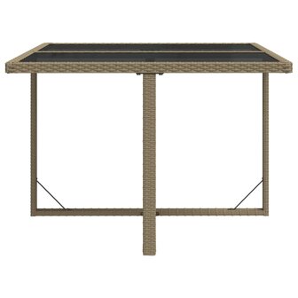 Tuintafel 109x107x74 cm poly rattan en glas beige 8720286667095 4