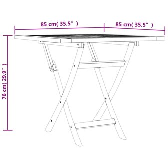 Tuintafel inklapbaar 85x85x76 cm massief teakhout 8719883760667 8