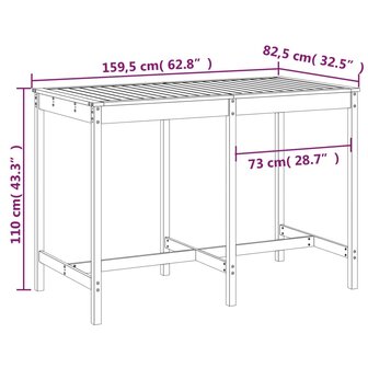 Tuintafel 159,5x82,5x110 cm massief douglashout 8720845692131 7