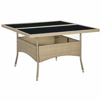 Tuintafel poly rattan en glas beige 8720286089323 1