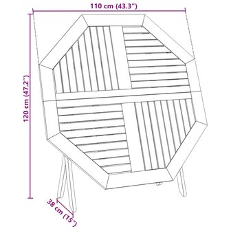 Tuintafel inklapbaar &Oslash;110x75 cm massief acaciahout 8721012466531 12