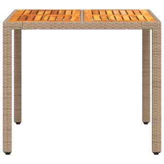 Tuintafel 90x90x75 cm poly rattan en acaciahout beige 8721012451384 5