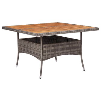 Tuintafel poly rattan en massief acaciahout grijs 8719883727387 1