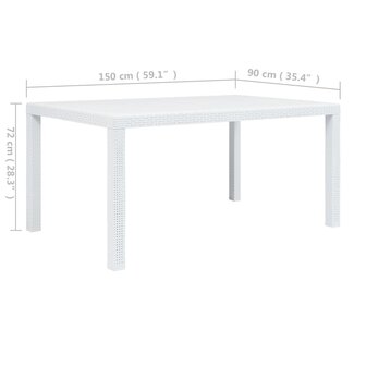 Tuintafel 150x90x72 cm rattan-look kunststof wit 8718475743118 5