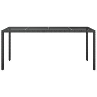 Tuintafel 190x90x75 cm gehard glas en poly rattan black 8720286666494 3