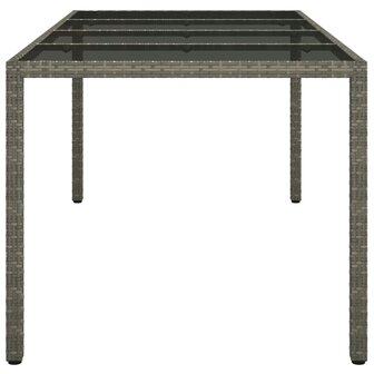 Tuintafel 190x90x75 cm gehard glas en poly rattan grijs 8720286666517 4