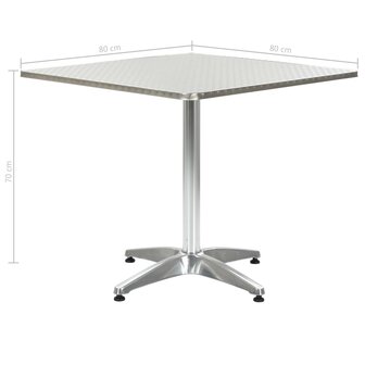 Tuintafel 80x80x70 cm aluminium zilverkleurig 8719883795539 5