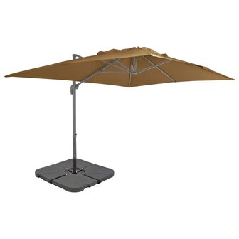 Parasol met draagbare voet taupe 8719883591988 1