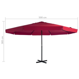 Parasol met draagbare voet rood 8719883591742 12