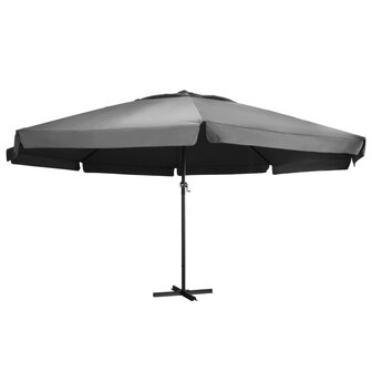 Parasol met aluminium paal 600 cm antraciet 8719883763804 1