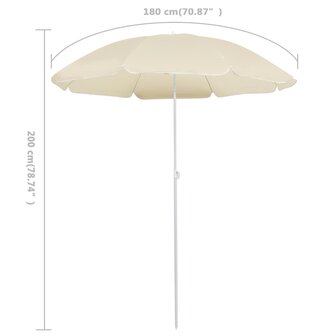 Parasol met stalen paal 180 cm zandkleurig 8720286204962 5