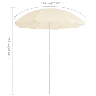 Parasol met stalen paal 180 cm zandkleurig 8720286204993 5