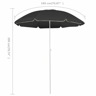 Parasol met stalen paal 180 cm antracietkleurig 8720286204986 5