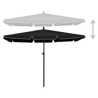 Parasol met paal 210x140 cm zwart 8720286205082 3