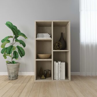 Boekenkast/dressoir 50x25x80 cm bewerkt hout sonoma eikenkleur 8719883673264 1