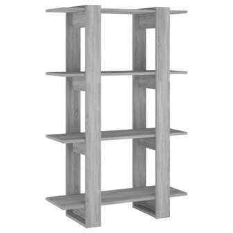 Boekenkast/kamerscherm 80x30x123,5 cm grijs sonoma eikenkleurig 8720286844076 2