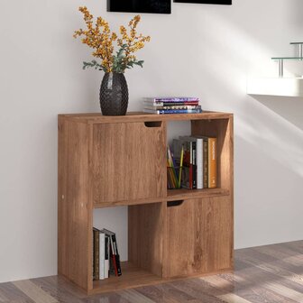 Boekenkast 60x27,5x59,5 cm bewerkt hout bruin eikenkleurig 8720286670095 3