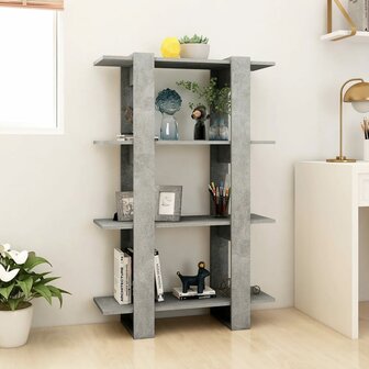 Boekenkast/kamerscherm 80x30x123,5 cm betongrijs 8720286842799 3