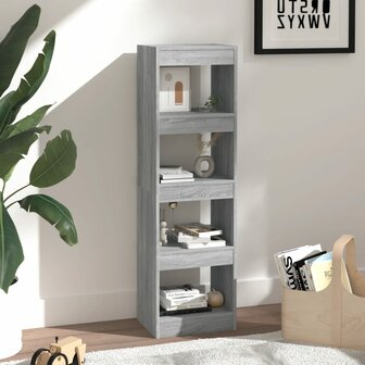 Boekenkast/kamerscherm 40x30x135 cm grijs sonoma eikenkleurig 8720286844229 4