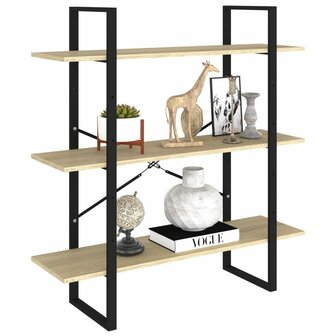 Boekenkast 100x30x105 cm bewerkt hout sonoma eikenkleurig 8720286568408 3