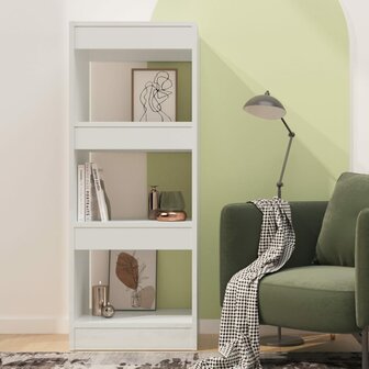 Boekenkast/kamerscherm 40x30x103 cm spaanplaat hoogglans wit 8720286843000 3