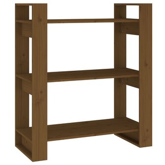 Boekenkast/kamerscherm 80x35x91 cm massief hout honingbruin 8720286905401 2