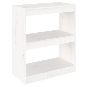 Boekenkast/kamerscherm 60x30x71,5 cm massief grenenhout wit 8720286608593 2