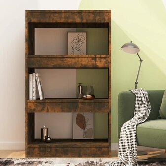 Boekenkast/kamerscherm 60x30x103 cm spaanplaat gerookt eiken 8720286844335 3