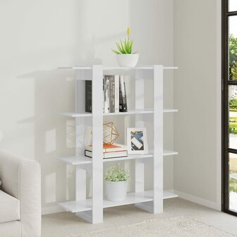 Boekenkast/kamerscherm 100x30x123,5 cm hoogglans wit 8720286842607 6