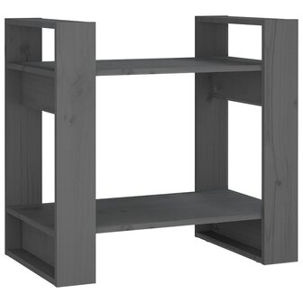 Boekenkast/kamerscherm 60x35x57 cm massief grenenhout grijs 8720286905142 2