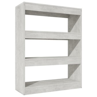 Boekenkast/kamerscherm 80x30x103 cm bewerkt hout betongrijs 8720286843499 2