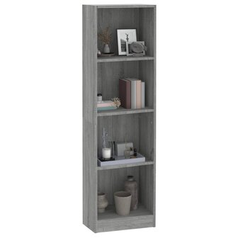 Boekenkast 4 schappen 40x24x143 cm bewerkt hout grijs sonoma 8720845693312 3