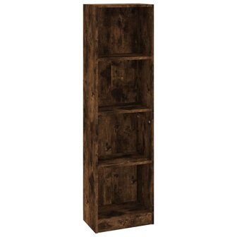 Boekenkast 4-laags 40x24x143 cm bewerkt hout gerookt eikenkleur 8720845693305 2