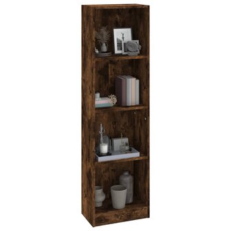 Boekenkast 4-laags 40x24x143 cm bewerkt hout gerookt eikenkleur 8720845693305 3