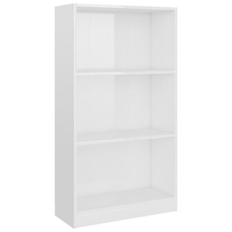 Boekenkast 3 schappen 60x24x109 cm bewerkt hout hoogglans wit 8719883787749 2