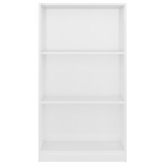 Boekenkast 3 schappen 60x24x109 cm bewerkt hout hoogglans wit 8719883787749 4