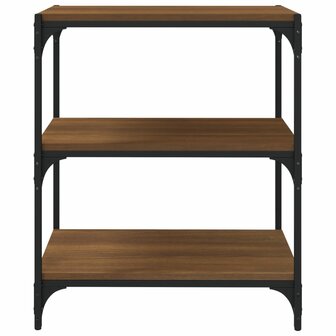 Boekenkast 60x33x70,5 cm bewerkt hout en staal bruineikenkleur 8720287197089 5