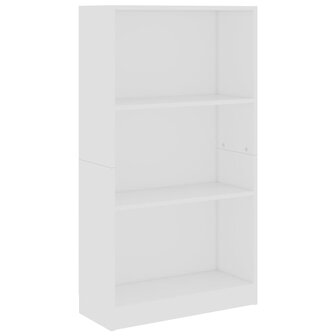 Boekenkast met 3 schappen 60x24x109 cm bewerkt hout wit 8719883787688 2