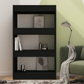 Boekenkast/kamerscherm 60x30x103 cm spaanplaat zwart 8720286843222 3