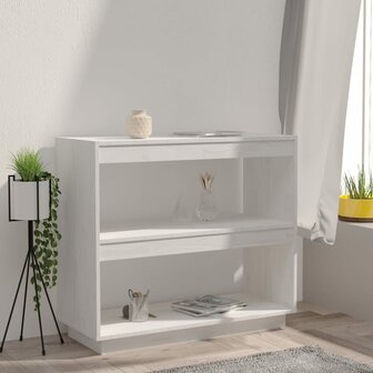 Boekenkast 80x35x71 cm massief grenenhout wit 8720286816110 3