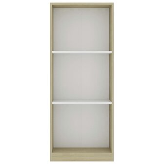 Boekenkast met 3 schappen 40x24x109 cm bewerkt hout wit eiken 8719883787374 4