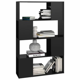 Boekenkast/kamerscherm 80x24x124,5 cm hoogglans zwart 8720286650974 4