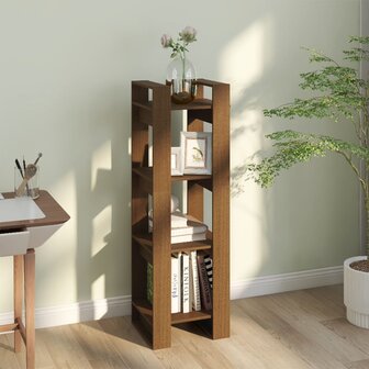 Boekenkast/kamerscherm 41x35x125 cm massief hout honingbruin 8720286905050 6