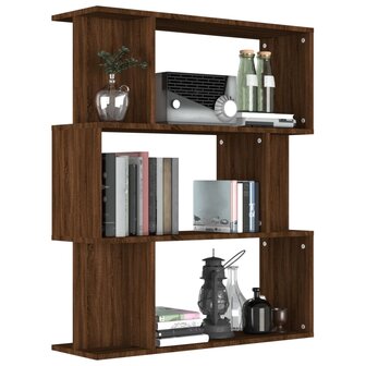 Boekenkast / kamerscherm 80x24x96 cm bewerkt hout bruineiken 8720286975077 4