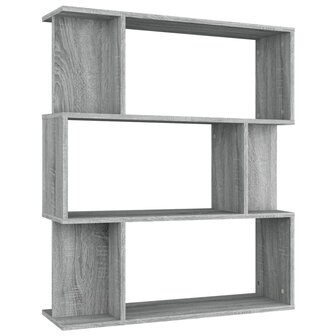 Boekenkast / kamerscherm 80x24x96 cm bewerkt hout grijs sonoma 8720286975060 2