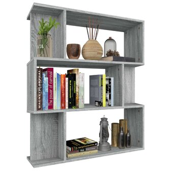 Boekenkast / kamerscherm 80x24x96 cm bewerkt hout grijs sonoma 8720286975060 6